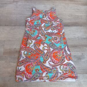 Women's Anne Klein Bright Summer Paisley Print Lined Sleeveless Sheath Dress 12